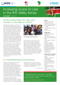 Increasing access to care in the Rift Valley, Kenya