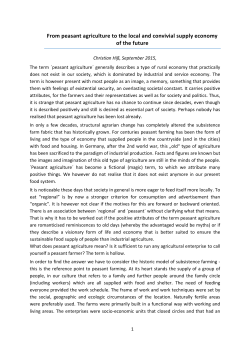 From peasant agriculture to the local and convivial supply economy