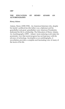 1907 THE EDUCATION OF HENRY ADAMS AN AUTOBIOGRAPHY