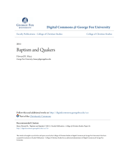 Baptism and Quakers - Digital Commons @ George Fox University