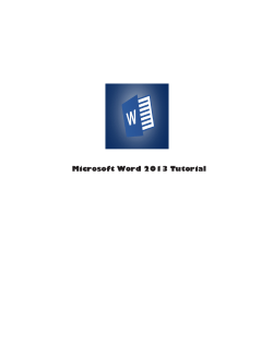 Microsoft Word 2013 Tutorial