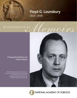 Biographical Memoir - National Academy of Sciences