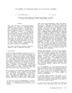 THE ORDERS OF MAGNITUDE MODELS AS QUALITATIVE