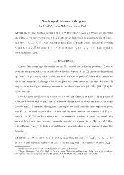 P. Erd\H os, E. Makai, Jr., J. Pach, Nearly equal distances in the plane