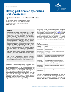 Boxing participation by children and adolescents