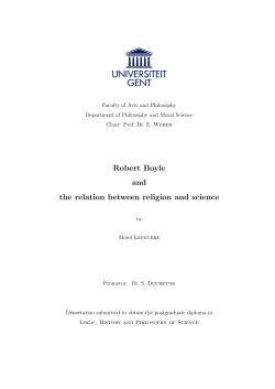 Robert Boyle and the relation between religion and science