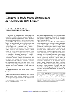 Changes in Body Image Experienced by Adolescents