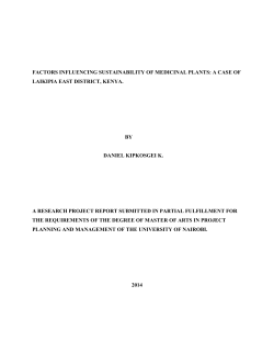 factors influencing sustainability of medicinal plants: a case of