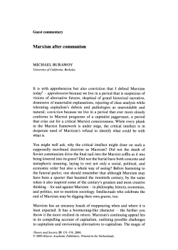 Marxism after communism - Michael Burawoy
