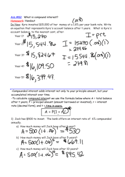 A = P(1 + r)t - Manhasset Public Schools