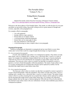 Writing effective paragraphs