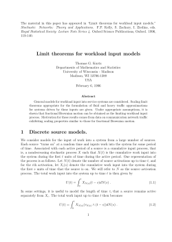 Limit theorems for workload input models 1 Discrete source models.