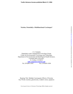 Nicotine, Potentially a Multifunctional Carcinogen? J.A. Campain