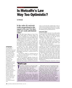 Is Metcalfe`s Law Way Too Optimistic?