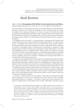 Mark A. Drumbl. Reimagining Child Soldiers in International Law