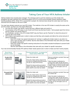 Taking Care of Your New HFA Asthma Inhaler