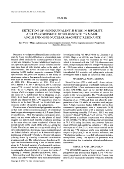 DETECTION OF NONEQUIVALENT Si SITES IN SEPIOLITE AND