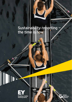 Sustainability reporting &mdash; the time is now