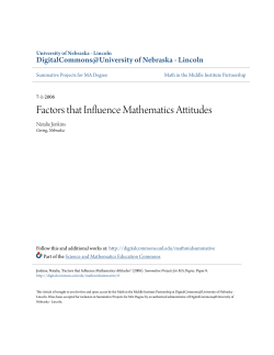 Factors that Influence Mathematics Attitudes