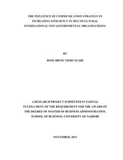 ROSE MBA 2013 FINAL PROJECT