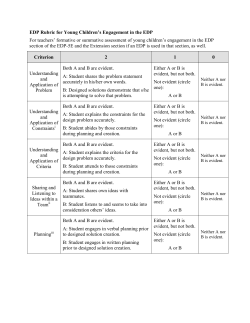 EDP Rubric for Young Children`s Engagement in the EDP For