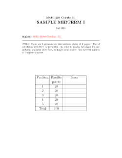 SAMPLE MIDTERM I