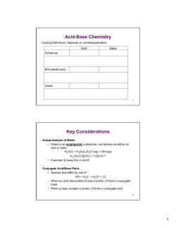 Acid Base Chemistry II