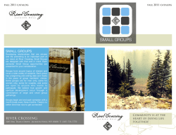 SMALL GROUPS RIVER CROSSING