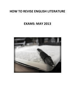 how to revise english literature exams: may 2013