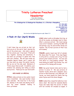 Preschool Newsletter - Trinity Lutheran Church