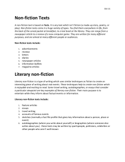 Non-fiction Texts Literary non