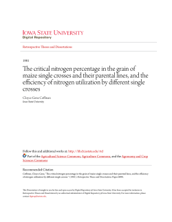 The critical nitrogen percentage in the grain of maize single crosses