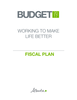 2017-20 Fiscal Plan - Alberta Treasury Board and Finance