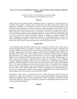 Adverse Life Events and Delinquent Behavior among Youth Living