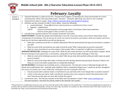 Middle School Character Education Lesson Plans
