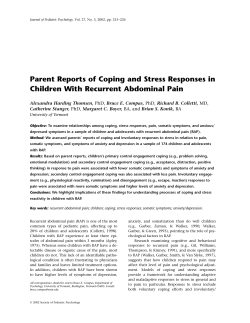 Parent Reports of Coping and Stress Responses in Children With