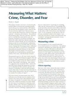 Measuring What Matters: Crime,Disorder and Fear