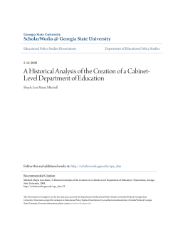 A Historical Analysis of the Creation of a Cabinet