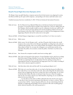 Interview Transcript: Brazil`s Fiscal High Dive into Olympics 2016