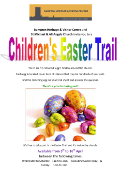Available from 5th to 16th April between the following times: