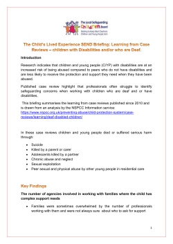 Introduction Research indicates that children and young people (C