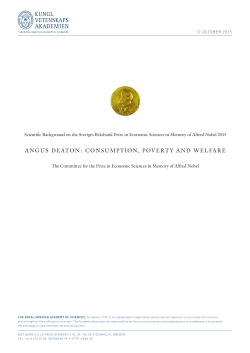 Angus Deaton: Consumption, poverty and welfare