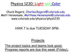 Physics 1230: Light and Color Projects