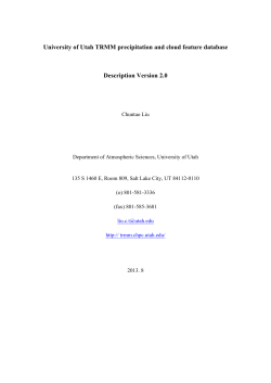 University of Utah TRMM precipitation and cloud feature database