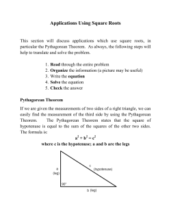 Applications Using Square Roots