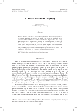 A Theory of Urban Park Geography - National Recreation and Park