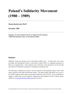 Poland`s Solidarity Movement (1980 &ndash; 1989)