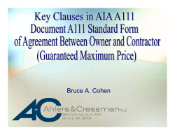 Key Clauses in AIA A11