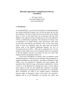 Detection approaches to plagiarism in literary translation