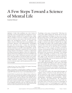 A Few Steps Toward a Science of Mental Life